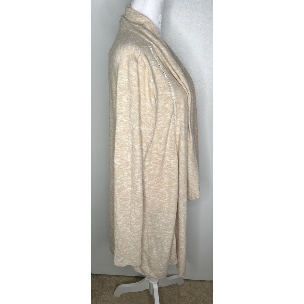 89th And Madison L Oatmeal Boho Open Front Cardigan NWT New - Picture 3 of 8